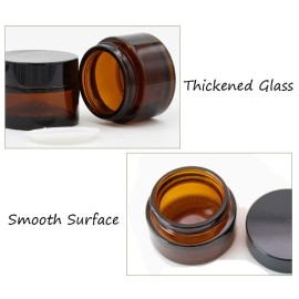 6PCS 10ml Amber Glass Jar Empty Refillable Cosmetic Face Cream Lip Balm Storage Jars Bottle Container Pot with Liners and Screw Black Lid for Make up Essential Oils Lotion 6PCS 10ml Amber Glass Jar Empty Refillable Cosmetic Face Cream Lip Balm Storage Jars Bottle Container Pot with Liners and Screw Black Lid for Make up Essential Oils Lotion