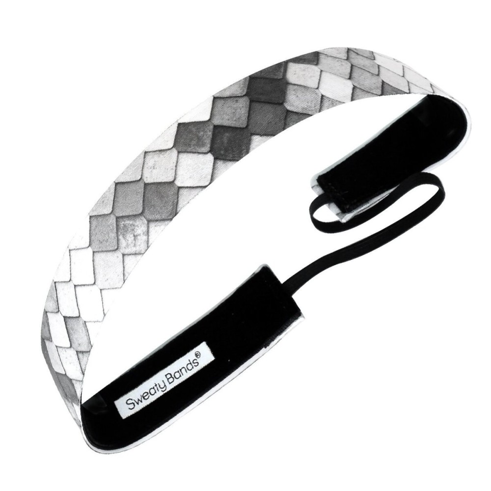 Sweaty Bands Womens Girls Headband - Non-Slip Velvet-Lined Athletic Hairband - Mermaid Hair Don\'t Care Gray