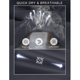 MAGCOMSEN Men Hiking Shorts Outdoor Quick Dry Knee Length 3/4 Gym Drawstring Training Running Workout Long Shorts Grey, 34