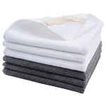 SINLAND Microfiber Facial Cloths Fast Drying Washcloth 12inch x 12inch Grey 3pack + White 3pack
