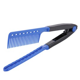 DIY Salon Hair Brush Combs Hairdressing Styling Hair Straightener V Shaped Straight Comb (Pink)