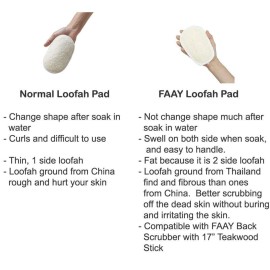Loofah Sponge Refill for FAAY Back Scrubber on Stick, 3 Packs
