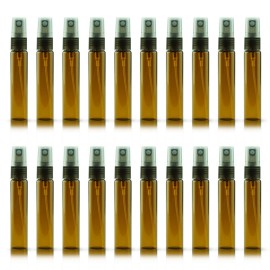 ZbFwmx 20 Pack Set 10ML Protable Refill Bulk Atomizer Spray Travel Perfume Bottle Hydrating Empty Bottle (Brown)