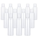 TRENDBOX 12 Pack Plastic Empty Bottles with Flip Cap for Shampoo, Lotions, Liquid Body Soap, Cream (4 oz / 120 ml)