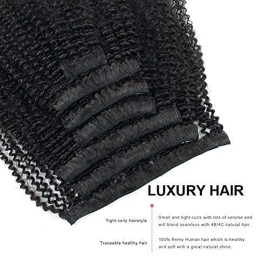 ABH AMAZINGBEAUTY HAIR Afro Coily Clip in Hair Extensions Real Human Hair 4B and 4C Double Wefts Remy Coily Clip ins for African Americans 120 Grams 7pcs 17 Clips, 1B Natural Black 12 Inch ABH AMAZINGBEAUTY HAIR Afro Coily Clip in Hair Extensions Real Human Hair 4B and 4C Double Wefts Remy Coily Clip ins for African Americans 120 Grams 7pcs 17 Clips, 1B Natural Black 12 Inch