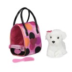 Pucci Pups - Plush Puppy - Dog Carrier - Big Polka Dots Plush Bag & Bichon Frise - Comb & Purse - Stuffed Animal - 2+ Years