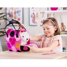 Pucci Pups - Plush Puppy - Dog Carrier - Big Polka Dots Plush Bag & Bichon Frise - Comb & Purse - Stuffed Animal - 2+ Years