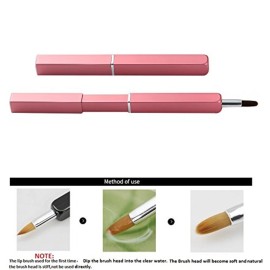 Exquisite Professional Lip Brush Applicators-Retractable Lipstick Brushes- Lipstick Gloss Makeup Brush Tool For Women and Girls (Pink)