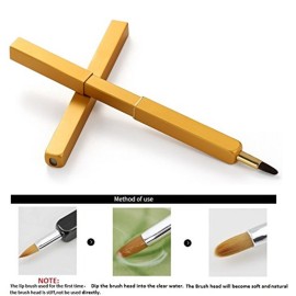 Exquisite Professional Lip Brush Applicators-Retractable Lipstick Brushes- Lipstick Gloss Makeup Brush Tool For Women and Girls (Gold)