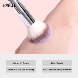 NMKL38 Double Ended Complexion Brush Face Concealer Powder Makeup Brush, Blending Liquid Foundation, Cream Cosmetics - Black Handle, Vegan Brush, Cruelty Free NMKL38 Double Ended Complexion Brush Face Concealer Powder Makeup Brush, Blending Liquid Foundation, Cream Cosmetics - Black Handle, Vegan Brush, Cruelty Free