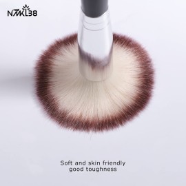 NMKL38 Double Ended Complexion Brush Face Concealer Powder Makeup Brush, Blending Liquid Foundation, Cream Cosmetics - Black Handle, Vegan Brush, Cruelty Free NMKL38 Double Ended Complexion Brush Face Concealer Powder Makeup Brush, Blending Liquid Foundation, Cream Cosmetics - Black Handle, Vegan Brush, Cruelty Free