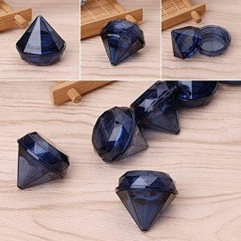 Healthcom 50 Pack 5 Gram5 ML Empty Clear Jars Diamond shaped Plastic Cosmetic Jars Makeup Samples Pot with Lids Trial Case Refillable Cosmetics Cream Box for Lotion Lip Balm Eyeshadow Nails (Royal