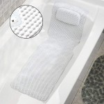 Bath Pillow, Full Body Spa Bath Mattress Cushion Pillow Soft Quilted Bathtub Mat with Breathable