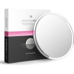 Mavoro Magnifying Mirror with Suction Cups - Triple Suction Cup Stick on Mirror with 7X Magnification. Portable Travel Makeup Mirror, Magnified Cosmetic Mirror