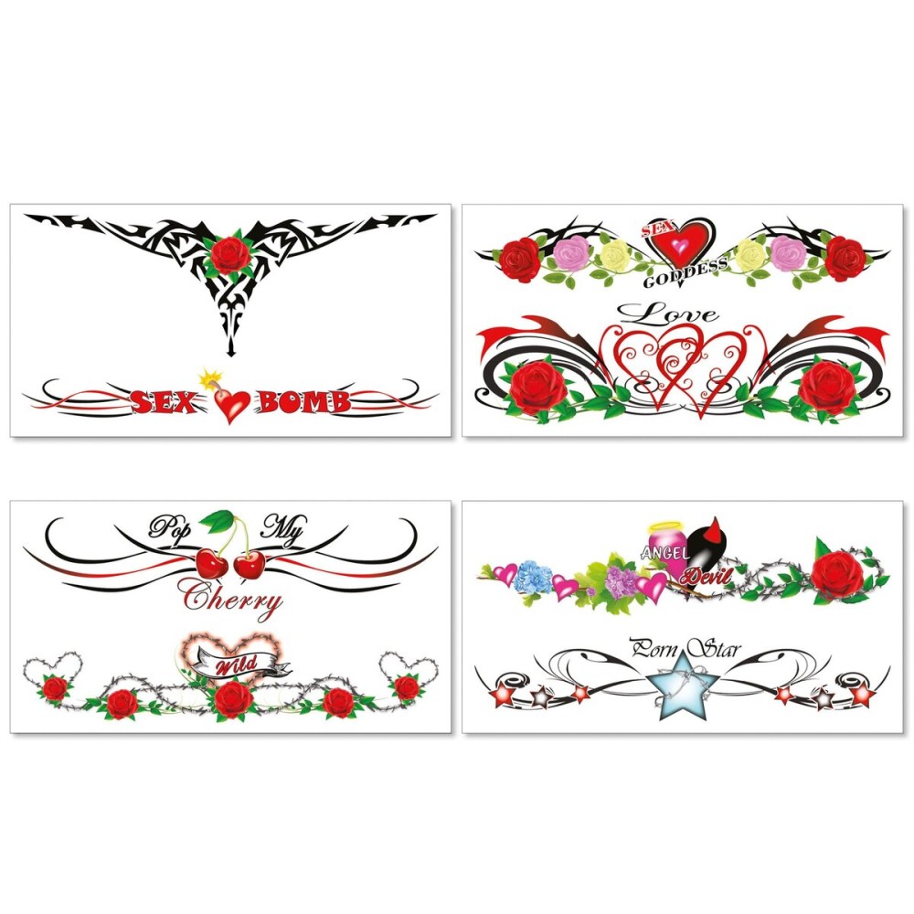 8 Extra Large Sexy Naughty Temporary Tattoos for Women Ladies - Adult Fun for Lower Back Legs Arms Stomach 8 Extra Large Sexy Naughty Temporary Tattoos for Women Ladies - Adult Fun for Lower Back Legs Arms Stomach