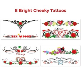 8 Extra Large Sexy Naughty Temporary Tattoos for Women Ladies - Adult Fun for Lower Back Legs Arms Stomach 8 Extra Large Sexy Naughty Temporary Tattoos for Women Ladies - Adult Fun for Lower Back Legs Arms Stomach