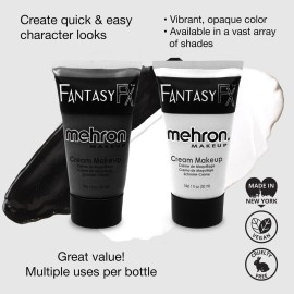 Mehron Makeup Fantasy F/X Water Based Face & Body Paint Black and White Face Paint Bundle