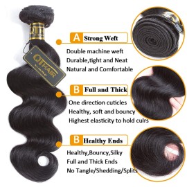 QTHAIR 16A Grade Brazilian Virgin Hair Body Wave 28 26 24 22inch Natural Black 100% Unprocessed Brazilian Virgin Human Hair Body Wave Long Human Hair Bundles