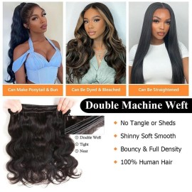 QTHAIR 16A Grade Brazilian Virgin Hair Body Wave 28 26 24 22inch Natural Black 100% Unprocessed Brazilian Virgin Human Hair Body Wave Long Human Hair Bundles