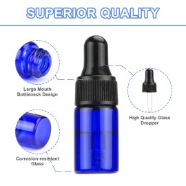 50 Pack 3 ml Cobalt Blue Glass Dropper Bottles,Empty Eye Dropper Sample Vials with Black Eye Dropper Caps for Fragrance,Essential Oil,Perfume,Cosmetic Liquid Lotion Container-2 Transfer Dropper Free 50 Pack 3 ml Cobalt Blue Glass Dropper Bottles,Empty Eye Dropper Sample Vials with Black Eye Dropper Caps for Fragrance,Essential Oil,Perfume,Cosmetic Liquid Lotion Container-2 Transfer Dropper Free
