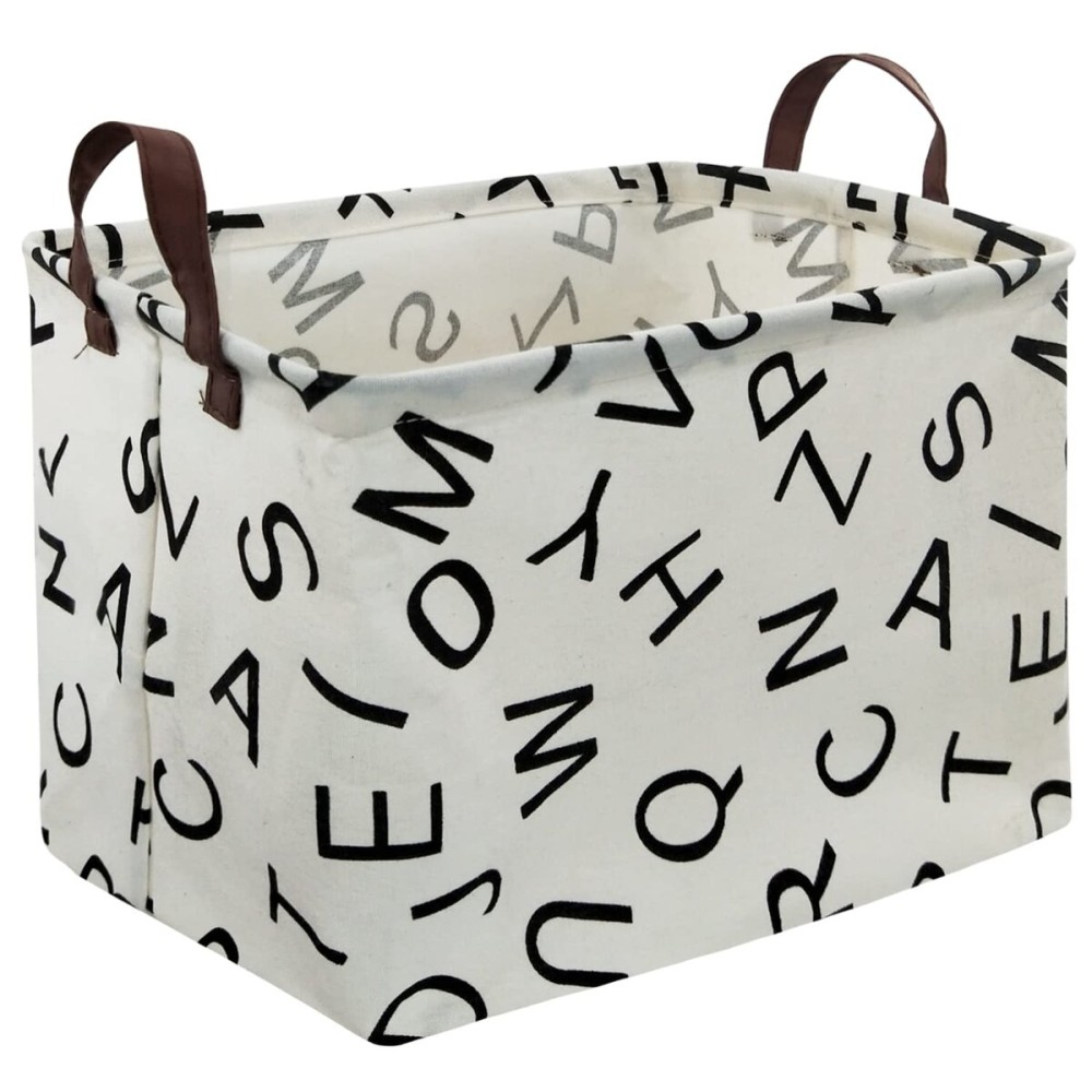HIYAGON Rectangular Storage Box Basket for Baby, Kids or Pets - Fabric Collapsible Storage Bin for Organizing Toys,Nursery Basket,Clothing,Books, Gift Baskets(alphabet)
