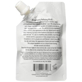 Primal Elements Face Mask, Clay Mud Facial Treatment, Reduce Pores & Treat Blackheads, Multi-Use Package, 1.18 oz - Strawberry Refining