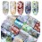 Minejin Nail Art DIY Sticker Tip 3D Marble Pattern Design Craft Decals Manicure Foil Tips 15 Sheets