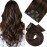 Moresoo Clip in Hair Extensions Remy Double Weft Human Hair Clip in Extensions Straight Balayage Hair Extensions Real Human Hair Clip ins Ombre Darest Brown with Medium Brown 7pcs/120g 18inch