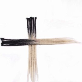 Dsoar Dreadlocks Extensions 24 Inch Ombre Synthetic Dreads Handmade Dreads Extensions Hippie Crochet Locs 10 Strands/Pack(Black and Blonde)