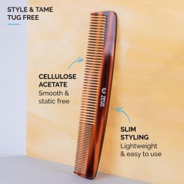 ZEUS Large 7.5 Beard & Mustache Comb, 2-in-1 Handmade Saw-Cut Mustache & Beard Comb (Tortoiseshell) C12 ZEUS Large 7.5 Beard & Mustache Comb, 2-in-1 Handmade Saw-Cut Mustache & Beard Comb (Tortoiseshell) C12