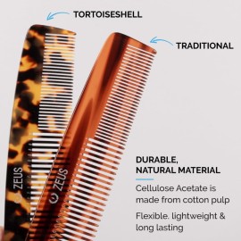 ZEUS Large 7.5 Beard & Mustache Comb, 2-in-1 Handmade Saw-Cut Mustache & Beard Comb (Tortoiseshell) C12 ZEUS Large 7.5 Beard & Mustache Comb, 2-in-1 Handmade Saw-Cut Mustache & Beard Comb (Tortoiseshell) C12