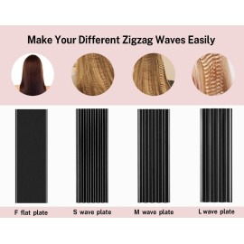 Pulla Hair Straightener and Crimper - 4 in 1 Tourmaline Ceramic Flat and Curling Iron for Hair Styling with Adjustable Temperature - Salon High Heat 320F - 430F for All Hair Types