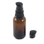 1PC Empty Upscale Amber Glass Pump Press Bottles Vial Tube Containers Pot For Face Cream Makeup Facial Cleanser Toiletries Toner Liquid Cosmetics Shampoo Lotion Emulsion (100ML / 3.4oz)