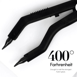 Pro Fusion Tool by The Hair Shop - Keratin Melting Connector Machine for Hair Extensions, Matte Black Ergonomic Patented Design - Professional Salon Heat Tool for Keratip