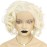 ANOGOL Hair Cap+Blonde Lace Front Wig Short Bob Curly Synthetic Hair Wigs for White Women Layered Platinum Blonde Lace Front Wig 613 Blonde Wig Synthetic Lace Front Wig for Custome Halloween Party