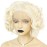 ANOGOL Hair Cap+Blonde Lace Front Wig Short Bob Curly Synthetic Hair Wigs for White Women Layered Platinum Blonde Lace Front Wig 613 Blonde Wig Synthetic Lace Front Wig for Custome Halloween Party