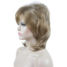 Aimole Soft Shaggy Layered Medium Length Classic Cap Synthetic Women Wigs H16D613