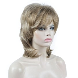 Aimole Soft Shaggy Layered Medium Length Classic Cap Synthetic Women Wigs H16D613