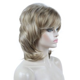 Aimole Soft Shaggy Layered Medium Length Classic Cap Synthetic Women Wigs H16D613