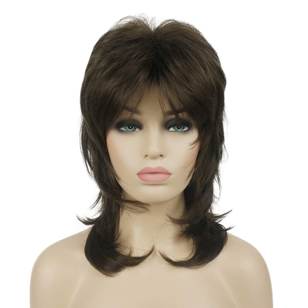 Lydell Long Soft Shaggy Layered Light Chestnut Brown Classic Cap Full Synthetic Wigs