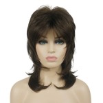 Lydell Long Soft Shaggy Layered Light Chestnut Brown Classic Cap Full Synthetic Wigs