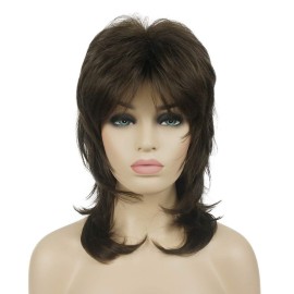 Lydell Long Soft Shaggy Layered Light Chestnut Brown Classic Cap Full Synthetic Wigs