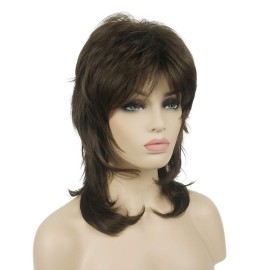 Lydell Long Soft Shaggy Layered Light Chestnut Brown Classic Cap Full Synthetic Wigs