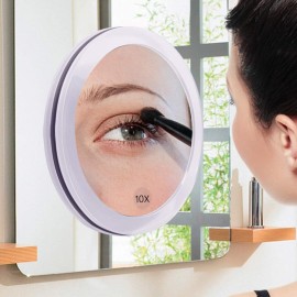 SANTOO 10X Magnifying Mirror with 3 Mounting Suction Cups Use for Precise Makeup - Eyebrows/Tweezing - Blackhead/Blemish Removal - Bathroom/Travel Makeup Mirror - 6 Inch Round (10x Magnified)