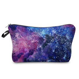 HAPPYLIVE SHOPPING Makeup Toiletry Cosmetic Travel Carry Bag Zippered Luggage Pouch Multifunction Make-up Bag Holder Organizer Pouch Gift For Adult Women Men (Cool Starry Sky)