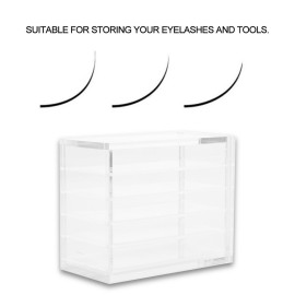 Acrylic Cosmetic Storage Makeup Organizer Clear Eyelash Storage Box Eyelashes Glue Pallet Holders 5 Layers Grafting Eyelash Extension Tool