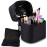 Makeup Brush Organizer Artist Small Makeup Bag Brushes Set Case Professional Travelling Brush Pen Pencil Holder Make Up Cup Storage Organizer Case Pencil Pouch Cosmetic Bag for Travel (Black)
