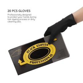Segbeauty 20 Count Hair Dye Gloves, Large Black Reusable Rubber Gloves for Hair Styling, Powder Free, Professional Salon Coloring Accessories Segbeauty 20 Count Hair Dye Gloves, Large Black Reusable Rubber Gloves for Hair Styling, Powder Free, Professional Salon Coloring Accessories