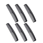 Shapenty 7 Inch Classic Black Plastic Hair Comb Pocket Mens Beard Mustache Comb Bulk for Hairdressing Grooming and Styling, 6PCS