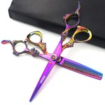 6 Professional Hairdressing Scissors Set, Hair Clipper/Household Stainless Steel Hair Clipper (6 Color Set)
